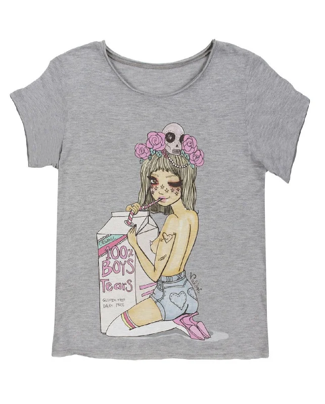 Embroidered Women T Shirt with Intricate DetailsBoys Tears T-Shirt