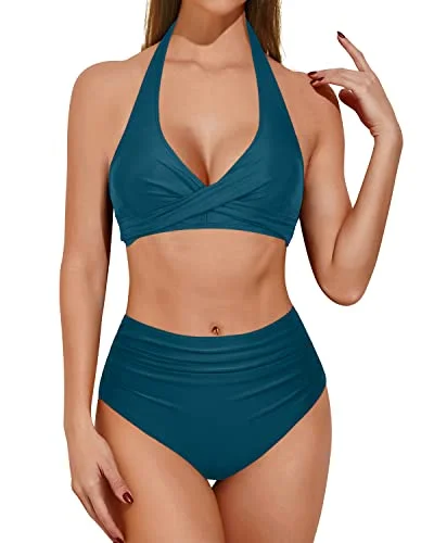 Long - line bikini top for added support and a fashionable lookTummy Control Bathing Suits for Women High Waisted Two Piece Bikini Sets