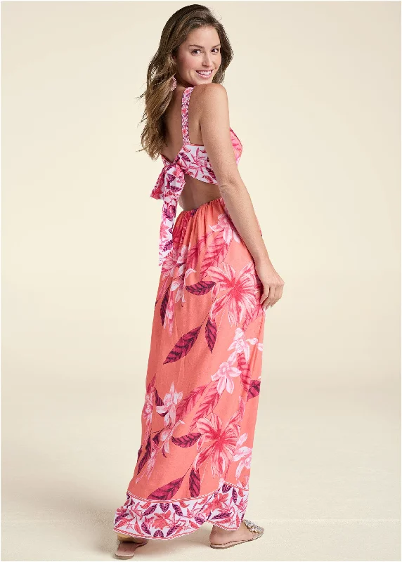 Off - the - Shoulder Women Dress for a Romantic and Feminine LookStrawberry Floral Dress - Pink Multi