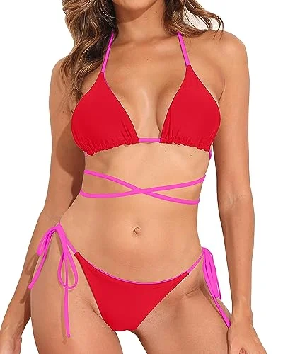 String bikini for a minimalistic and sexy beach styleReversible Bikini Set Strappy Swimwear