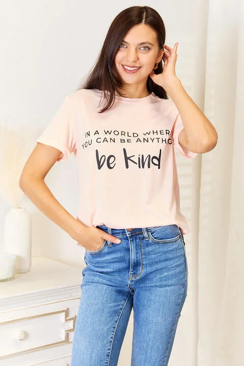 Crop Top Women T Shirt to Pair with High - Waisted BottomsSimply Love Slogan Graphic Cuffed T-Shirt, Also in Plus sizes