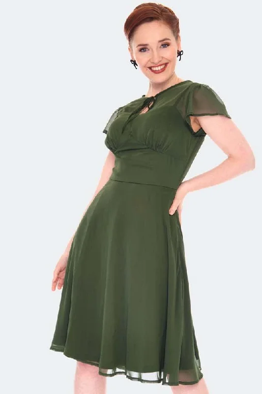 Strapless Women Dress with a Built - in Bra for Comfort and SupportFlutter Sleeve Flare Dress