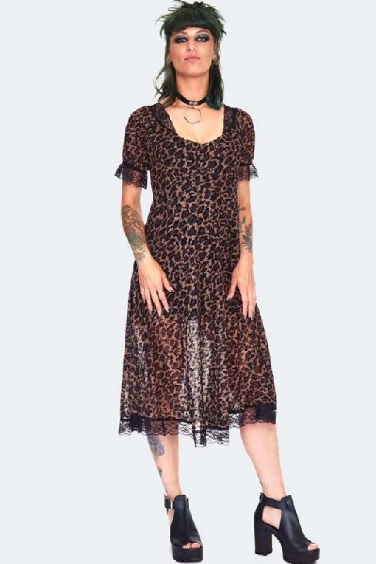 Little Black Women Dress with Sequins for a Glamorous Night OutLeopard Print Midi Dress