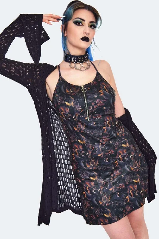 Long - Sleeve Women Dress in Velvet for a Luxurious Winter LookParadise Lost Print Slip Dress