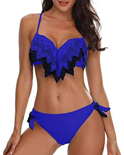 UV - protection bikini for safe sun exposure during beach daysSexy Ruffle Swimsuit Push Up Underwire Bikini Sets