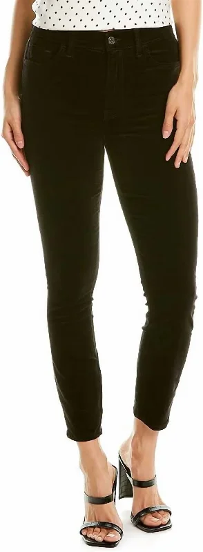 Hw Ankle Skinny Jeans In Black Velvet