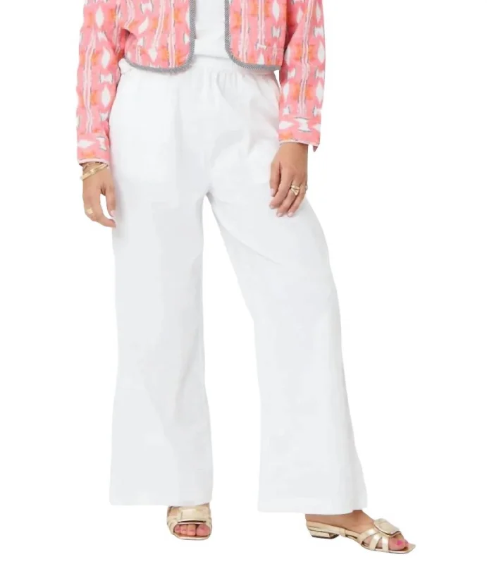 Palazzo Linen Pant In White