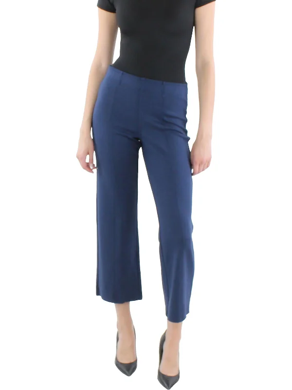 Womens High Waist Cropped Flared Pants