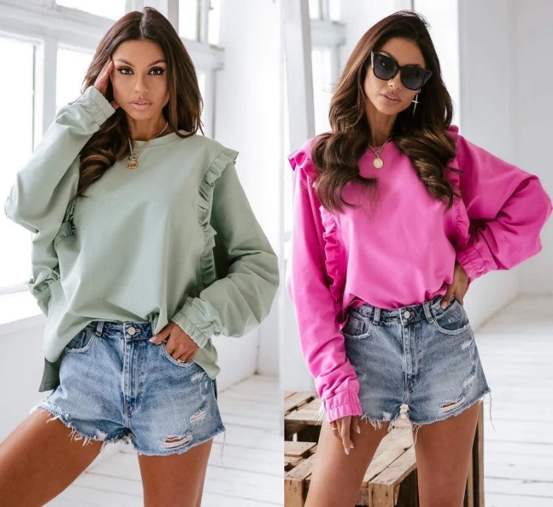 Color - Blocked Women Sweater for a Bold Fashion StatementAutumn winter fashion loose long sleeved hoodie sweater for women