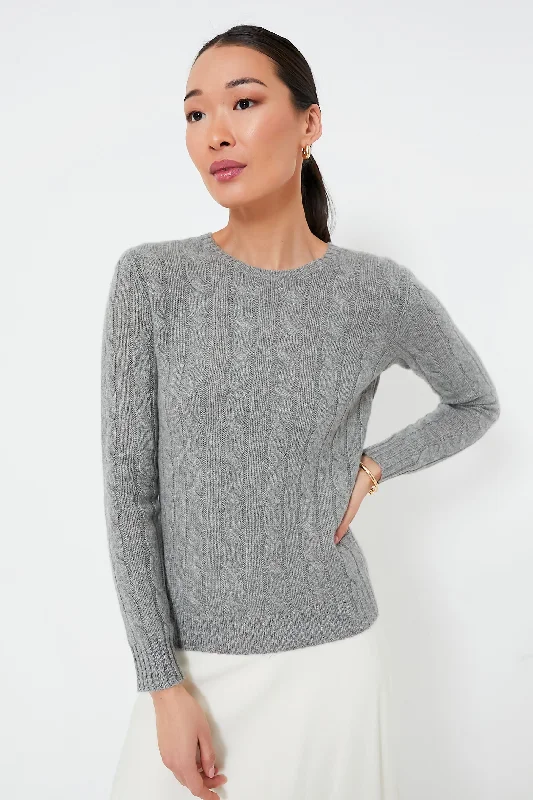 Cashmere Women Sweater with a Luxurious Soft TouchBattalion Grey Heather Julianna Classic Cashmere Pullover