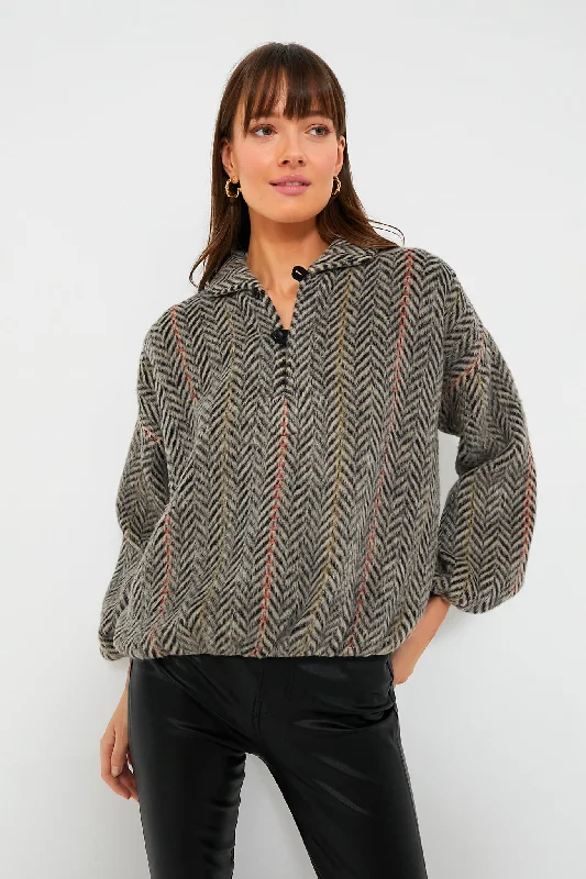 Chunky Knit Women Sweater for Winter WarmthBirch Chevron Stripe The Outlander Pullover