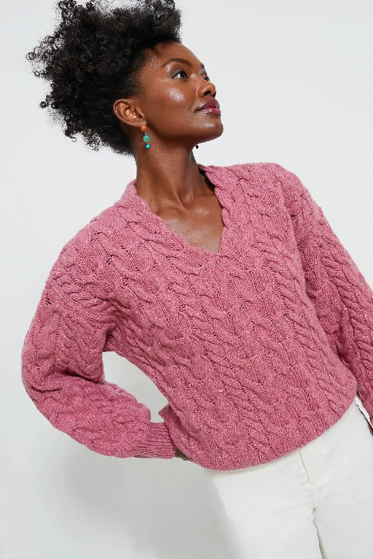 Mock - Neck Women Sweater for a Modern TwistBubblegum Hapenny Horseshoe Sweater