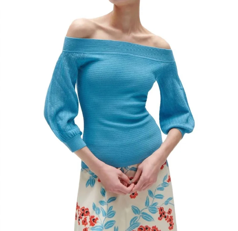 Open - Front Women Sweater for Easy LayeringGloria Sweater In Misty Blue