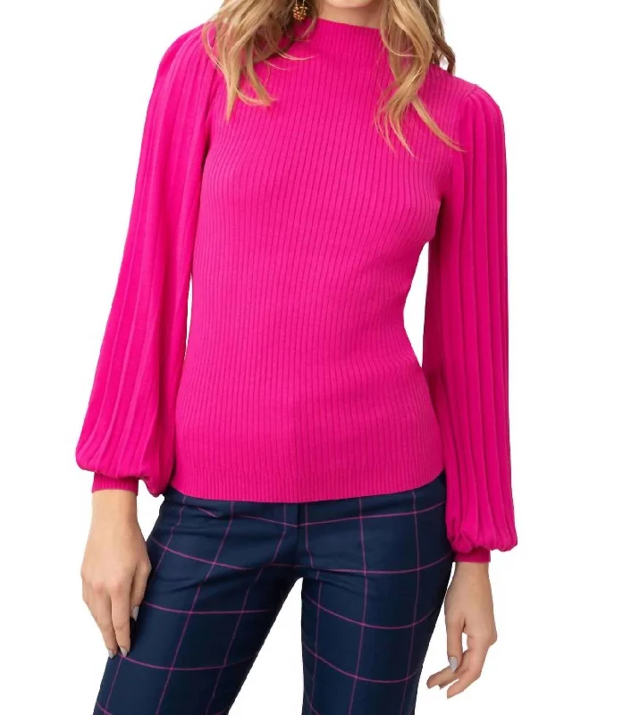 Plus - Size Women Sweater with a Flattering FitGlossy Sweater In Trina Pink