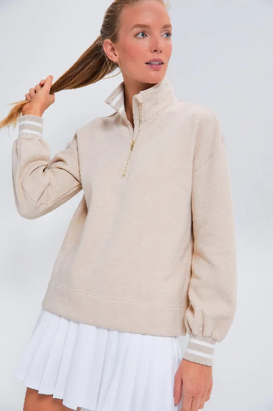 Cashmere Women Sweater with a Luxurious Soft TouchHeathered Oatmeal Carlson Quarter Zip