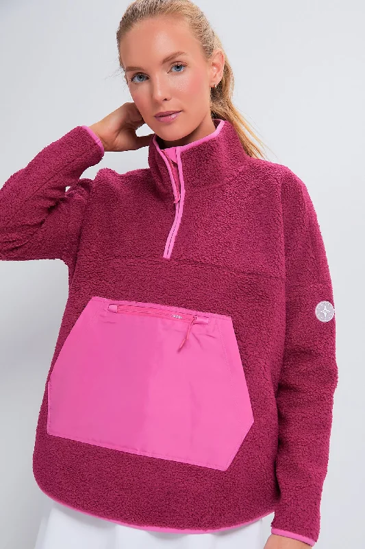 Striped Women Sweater with a Timeless PatternHot Pink Fleece Cady Quarter Zip