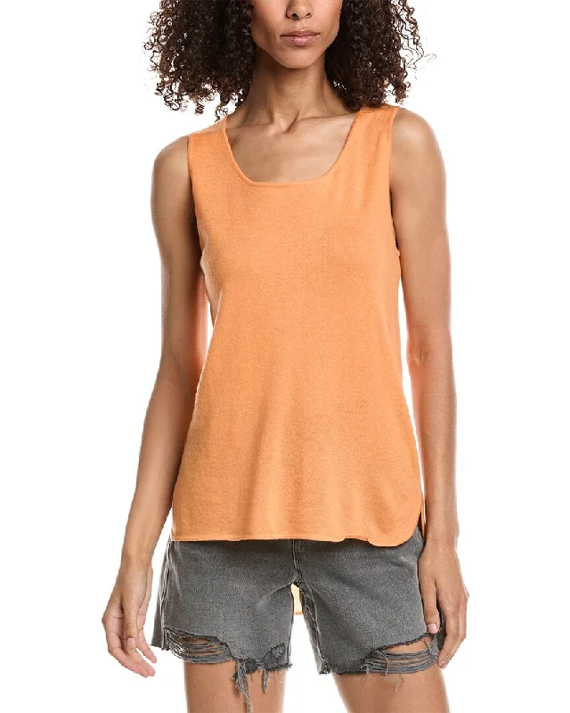 Organic Cotton Women Sweater for an Eco - Friendly ChoiceInCashmere High-Low Cashmere Tank