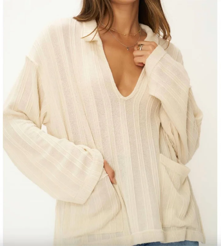 Lightweight Women Sweater for Spring and FallJolina Textured Sweater In Ivory