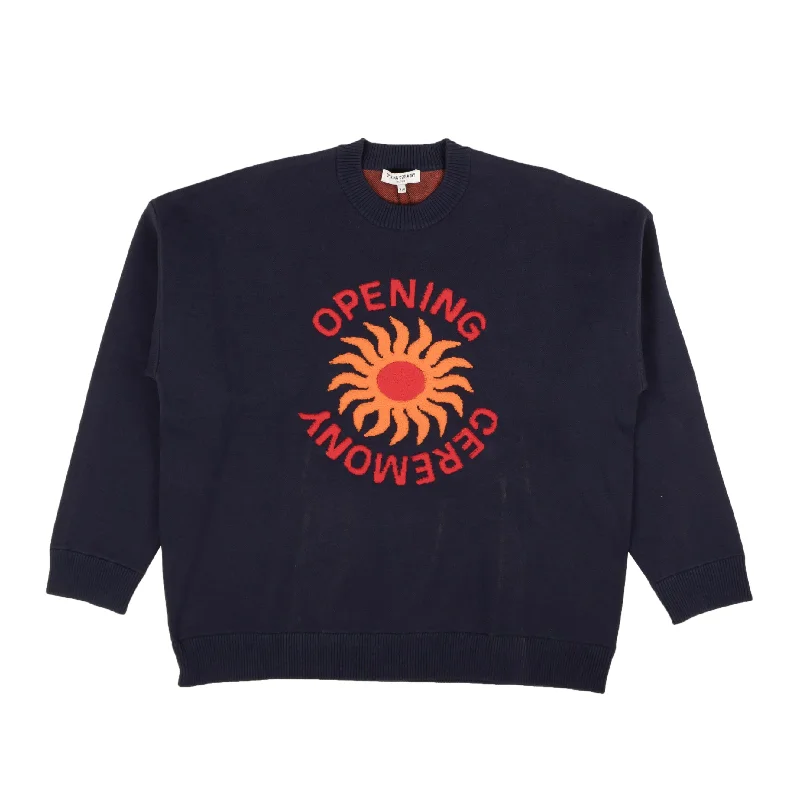 Button - Down Women Sweater for a Versatile LookOpening Ceremony Sun Logo Collegiate Sweater - Navy