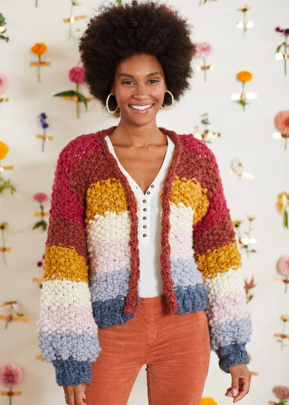 Lightweight Women Sweater for Spring and FallOver The Rainbow Cardi Pattern