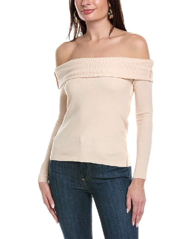 Color - Blocked Women Sweater for a Bold Fashion Statement& Rouge Off-The-Shoulder Sweater