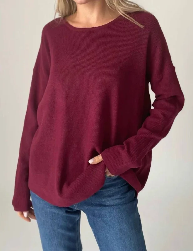 Plus - Size Women Sweater with a Flattering FitRyan Sweater In Burgundy