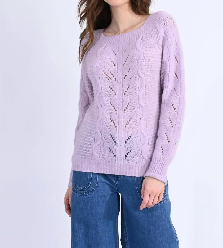 Lightweight Women Sweater for Spring and FallSquare Collar Knitted Sweater In Mauve