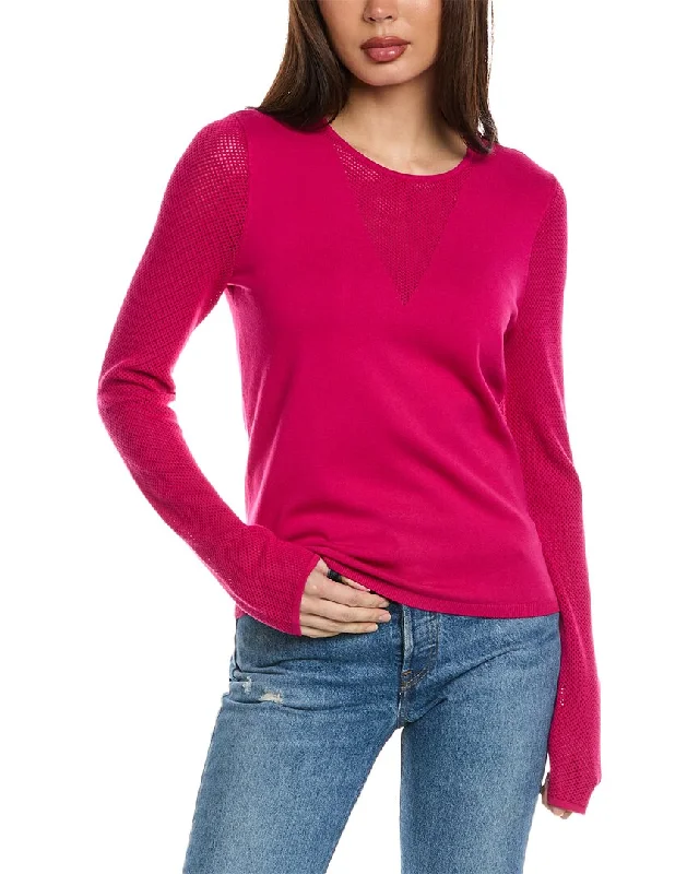 Sequin - Embellished Women Sweater for Special OccasionsSt. John Mesh Knit Sweater