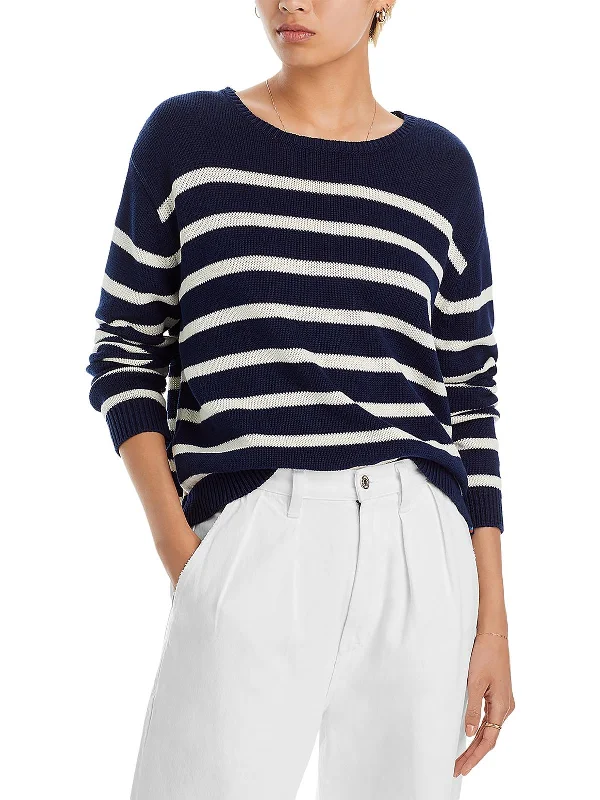 Plus - Size Women Sweater with a Flattering FitThe Finn Womens Striped Organic Cotton Crewneck Sweater