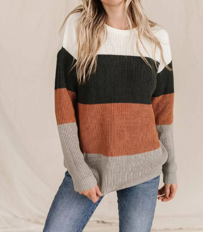 Mock - Neck Women Sweater for a Modern TwistThe Paige Sweater In Auburn