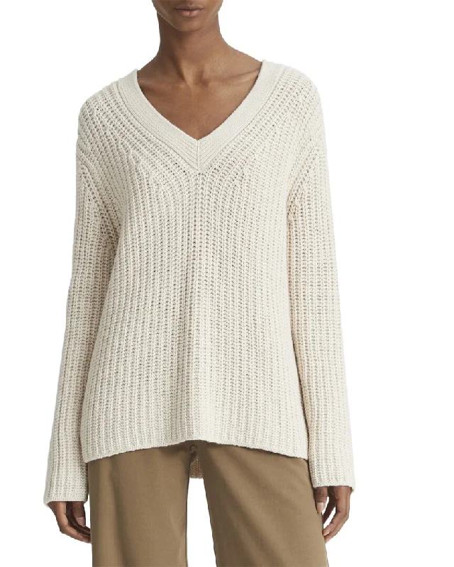 Striped Women Sweater with a Timeless PatternVince Chunky Shaker Wool & Cashmere-Blend Sweater