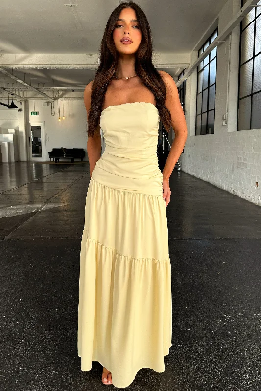 Off - the - Shoulder Women Dress for a Romantic and Feminine LookCharlotte Maxi Dress - Yellow