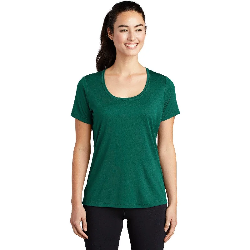 Embroidered Women T Shirt with Intricate DetailsCLOSEOUT - Sport-Tek Ladies Posi-UV Pro Scoop Neck Tee