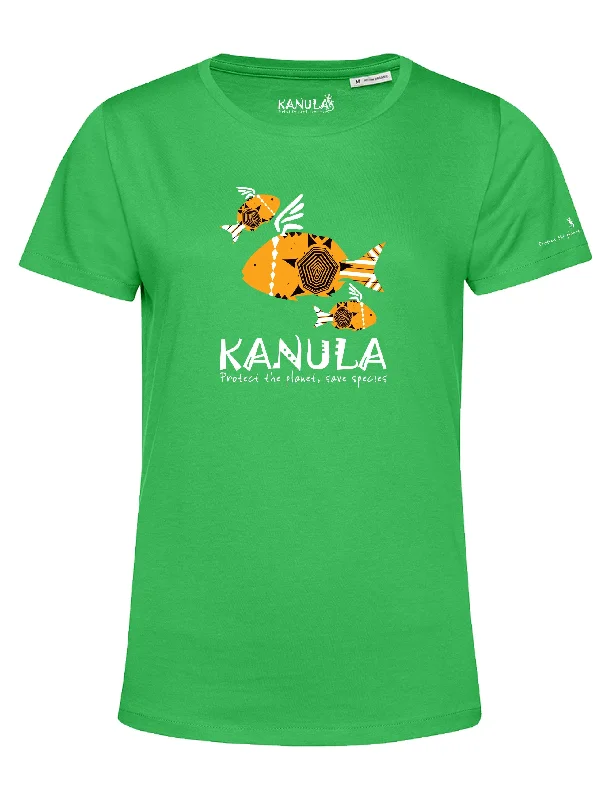 Embroidered Women T Shirt with Intricate DetailsSPECIAL OFFER -  Organic Cotton T Shirt - Ladies - APPLE GREEN - XS