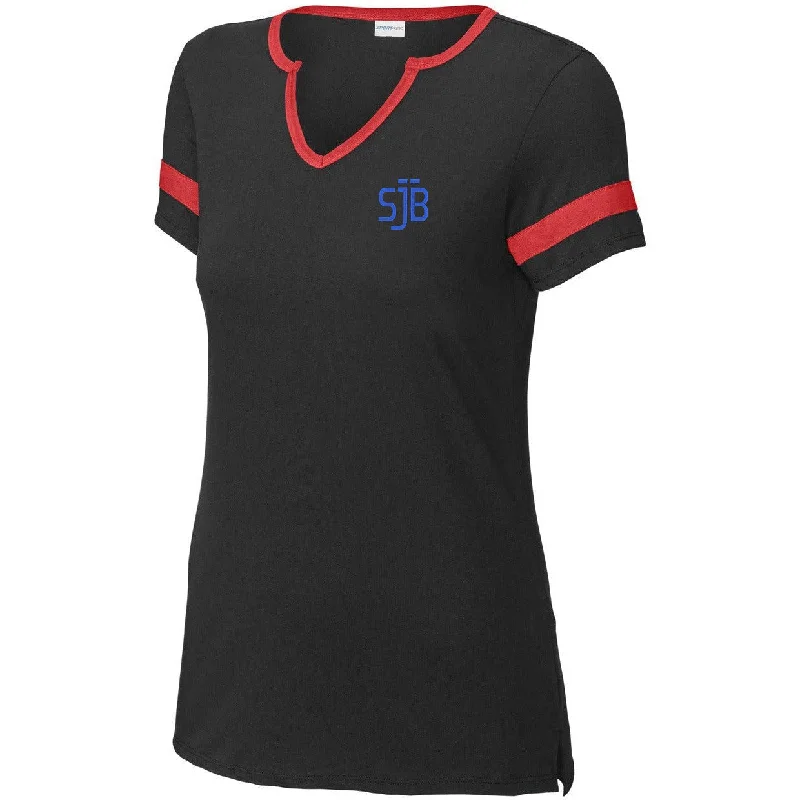 Plus Size Women T Shirt for a Comfortable and Flattering FitSport-Tek Ladies Halftime Notch Neck Tee