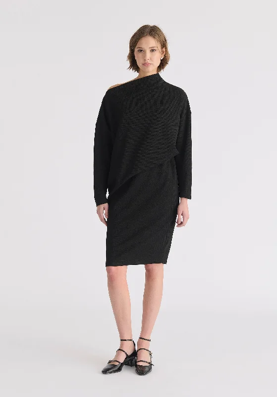 Ruffled Women Dress with Multiple Layers for a Playful and Girly StyleAsymmetric Neck Jumper Dress