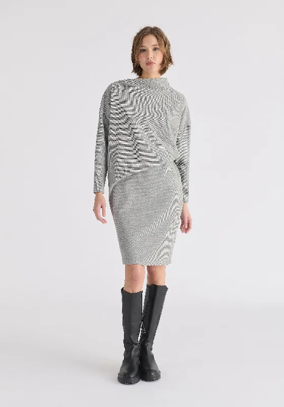 Mini Women Dress with a Short Hem for a Young and Trendy StyleAsymmetric Neck Jumper Dress