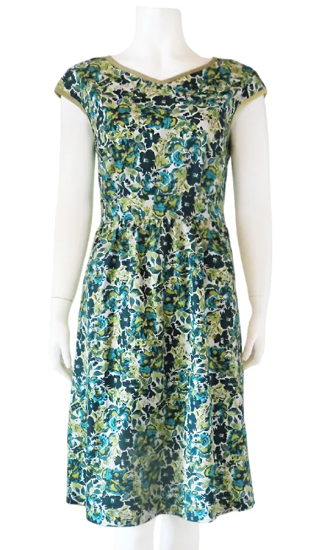 Off - the - Shoulder Women Dress for a Romantic and Feminine LookBLYTHE 5th Ave. Floral Fit & Flare - TEAL