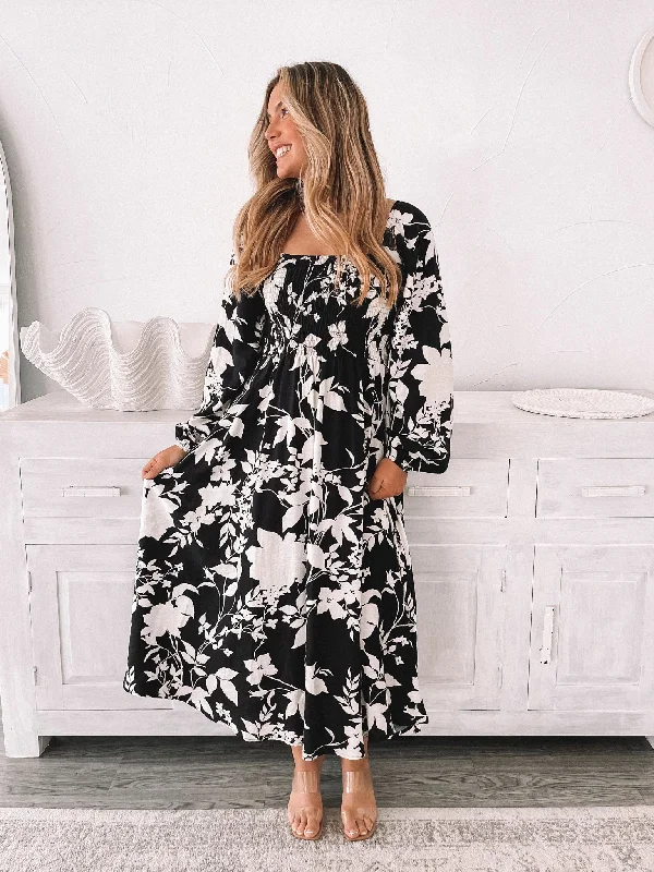 Shift Women Dress with a Simple and Classic Design for Everyday WearCorena Dress - Black Print