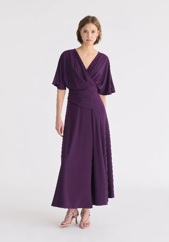 Mini Women Dress with a Short Hem for a Young and Trendy StyleFlare Sleeves Maxi Wrap Dress