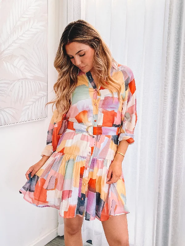 Off - the - Shoulder Women Dress for a Romantic and Feminine LookGlennette Dress - Multi Print