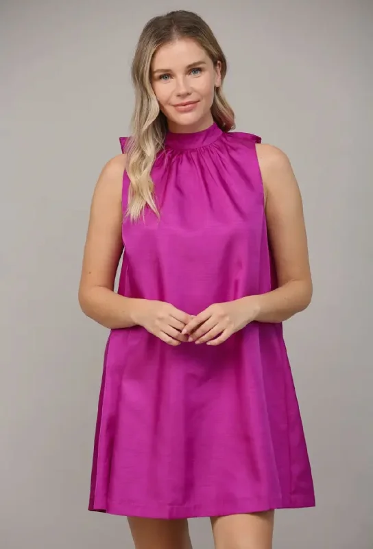 Strapless Women Dress with a Built - in Bra for Comfort and SupportLila Dress in Magenta