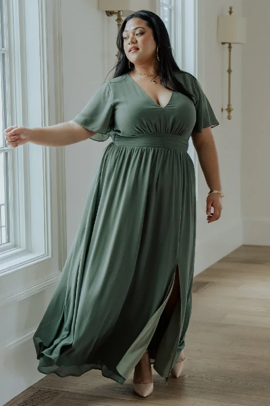 Ruffled Women Dress with Multiple Layers for a Playful and Girly StyleRamona Maxi Dress | Dark Sage