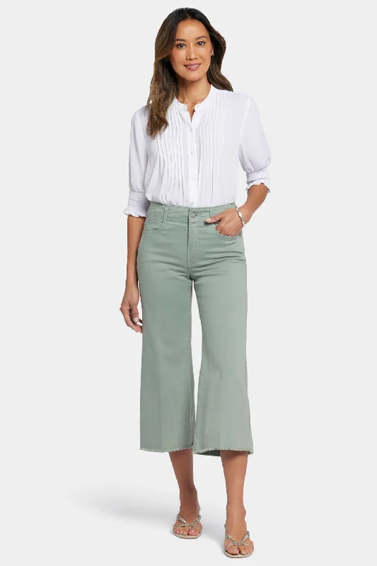 Cargo women jeans with multiple pockets for added functionalityBrigitte Wide Leg Capri Jeans - Lily Pad