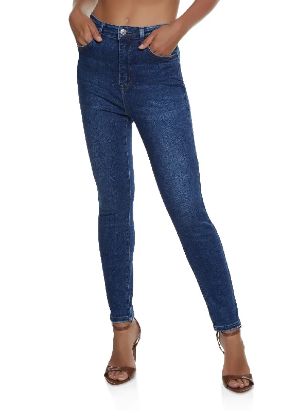 Ripped women jeans for a rebellious and fashion - forward styleWAX Basic High Waisted Skinny Jeans