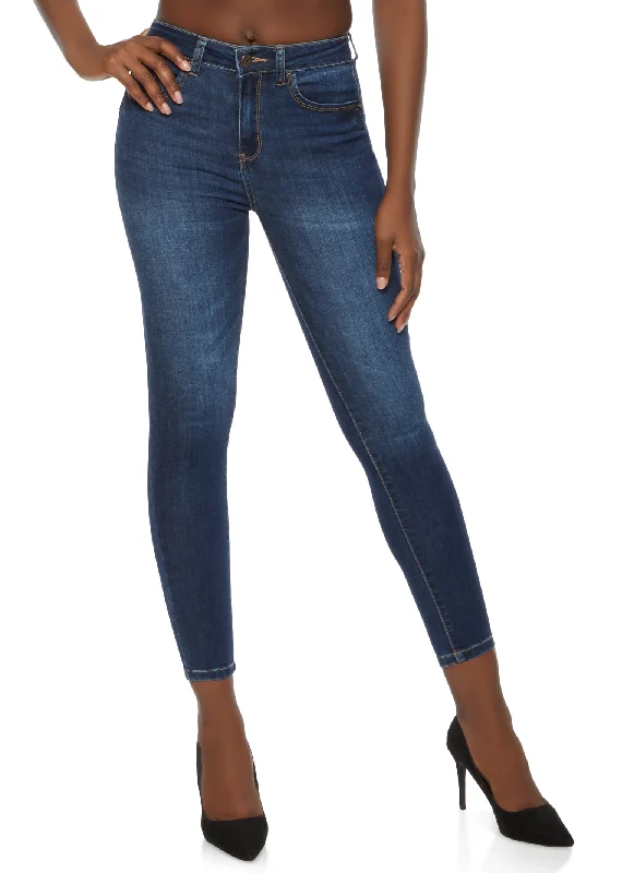 High - rise flare women jeans for a 70s - inspired lookWAX Five Pocket Solid Skinny Jeans