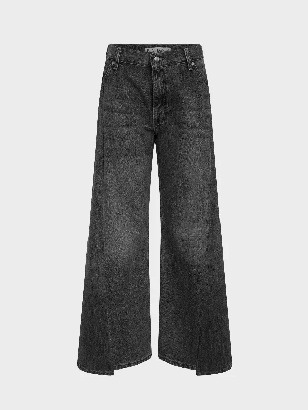 Straight - leg women jeans with a classic and timeless appealFreya Wide Leg Jean Charcoal Grey