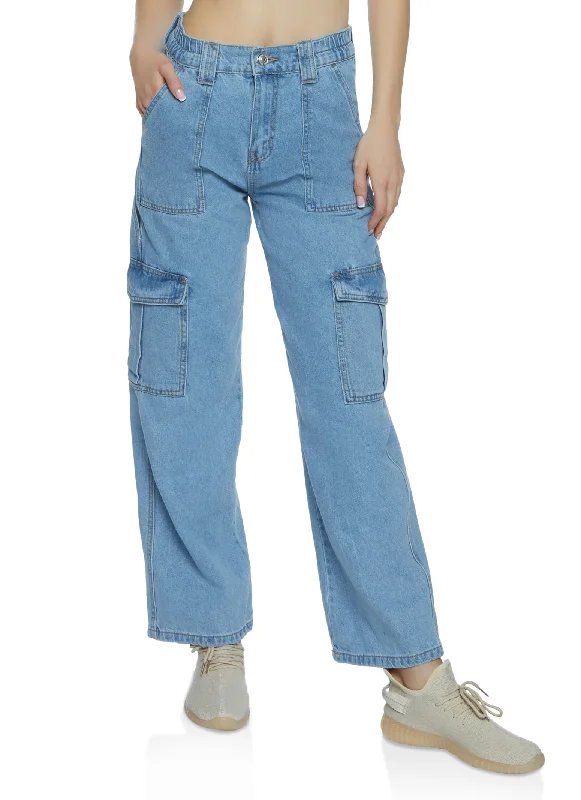 Skinny women jeans with a form - fitting designWAX Wide Leg Cargo Jeans