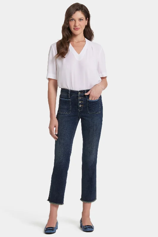 Wide - leg women jeans for a modern and relaxed vibeMarilyn Straight Ankle Jeans - Lotus Gardens