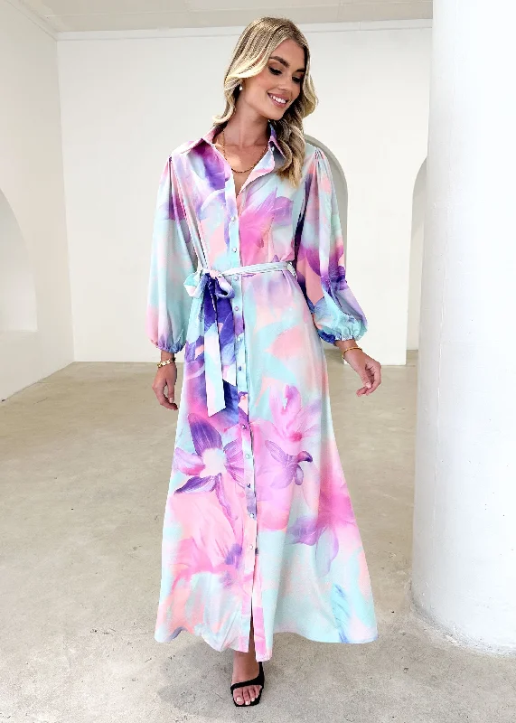 Backless Women Dress for a Sexy and Alluring Look at Evening EventsAlayna Maxi Dress - Pastel Watercolour